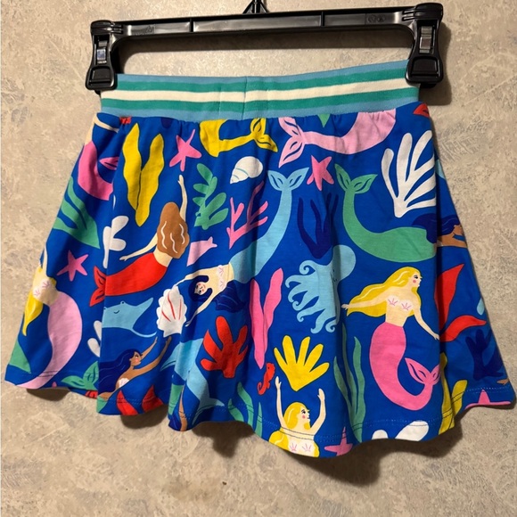 Girls Mini Boden Blue Mermaid Under the Sea Printed Cotton Skort - Size 6-7 Yr - Picture 5 of 6